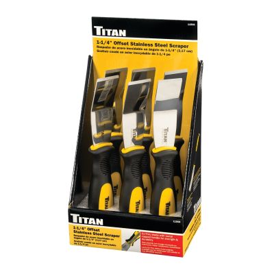 6PC 1 1/4" Offset Stainless Steel Scraper Display