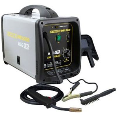 MIG Welder Kit, Fluxcore, 3/16" Capacity, 80 Amp, with Ground Cable, Gun, Wire, Face Shield, Hammer