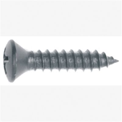 Philips Oval Heah Black Finish Sheet Metal Screw, Screw size: 8 x 3/4", Head size: #8, Quantity: 10