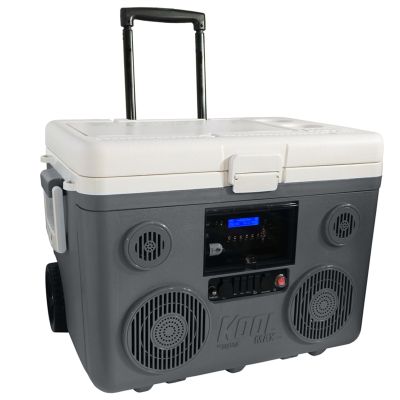 Sondpex KoolMAX 40 qt. Wheeled Cooler, Bluetooth PA System and Power Station, Grey