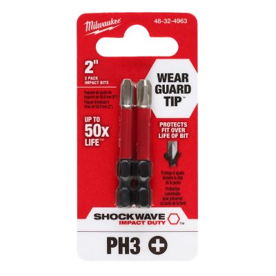 SHOCKWAVE Impact Duty? 2" PH3 Bit 2PK