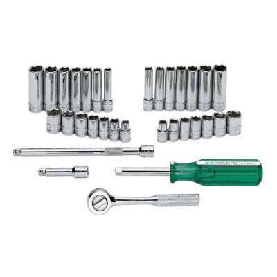 32 Piece 1/4" Drive 6 Point SAE and Metric Standard and Deep Complete Socket Set