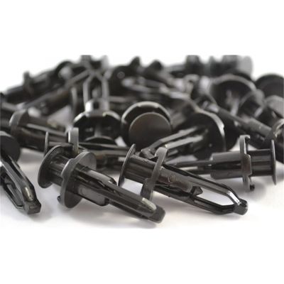 Black Nylon Toyota Push-Type Retainer, Fits 9mm Hole (25/Bag)