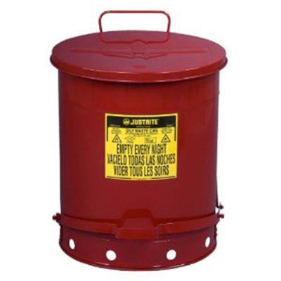 OWC Foot Red - 14 gallon oily waste can with lever