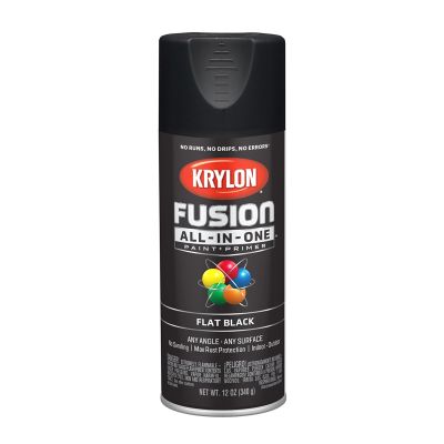 Krylon Fusion ALL-IN-ONE PAINT+PRIMER Flat Black; 12 oz. Aerosol