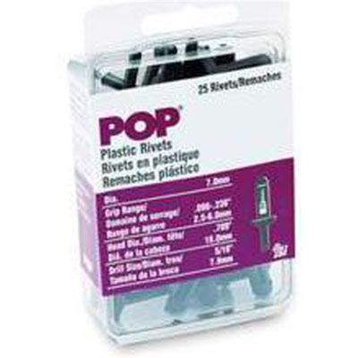 PLASTIC RIVETS 6.6MM 25