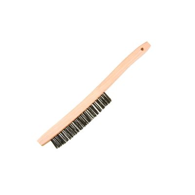 Wood Handle Wire Scratch Carbon Steel Brush, 3 x 19 Row