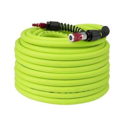 Flexzilla Pro Air Hose, 3/8" x 100', with ColorConnex Coupler and Plug, Type D, Red