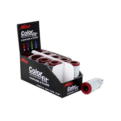10 Pack ColorFit Couplers, M-style Red, 1/4" NPT Male
