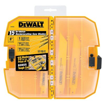 DeWalt 15-Piece Reciprocating Bi-Metal Saw Blade Set in a Tough Case