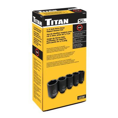 5 pc. 1/2 in. Dr Deep Impact Socket Set