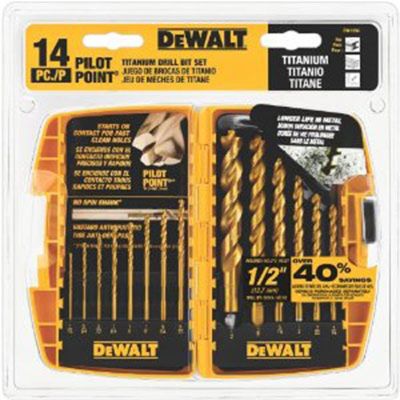 Drill Bit Set, Titanium, 14 Piece