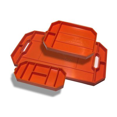 Grypmat 3-Pack Flexible Non-slip Tool Trays, Bright Orange (Small/Med/Large)