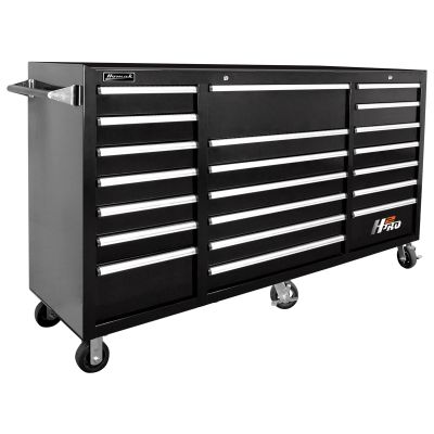 Homak Mfg. 72 in. H2Pro Series 21 Drawer Rolling Cabinet, Black