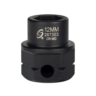 Sunex Tools 1/2 in. Drive 6-Point Low Profile Impact Socket w/ Hex Shank, 12 mm