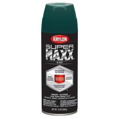 Krylon Supermaxx Paint+Primer; Gloss Hunter Green; 12 oz. Aerosol