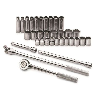 33 pc. 1/2" Drive 12-Point Metric Chrome Socket Set