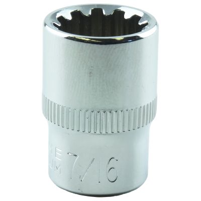 7/16 in. x 1/4 in. Drive Chrome Spline Socket (EA)
