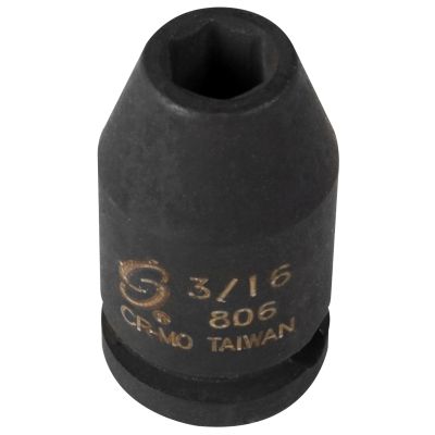 1/4" Drive 6 Point Standard Impact Socket 3/16"