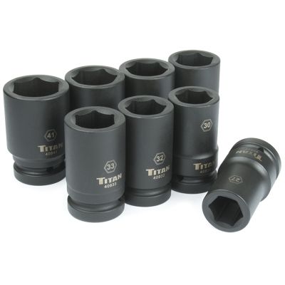 Titan 8-Piece 1 in. Drive Metric Deep Impact Socket Set