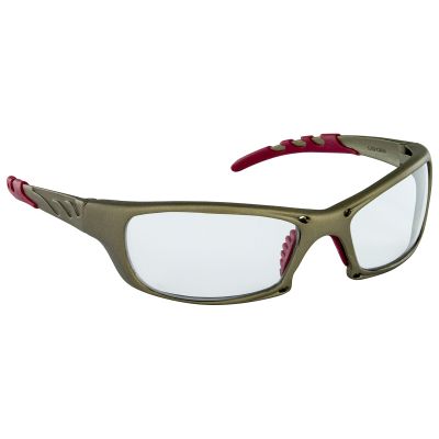 GTR Safety Glasses w/ Clear Lens and Gold Frame In Polybag