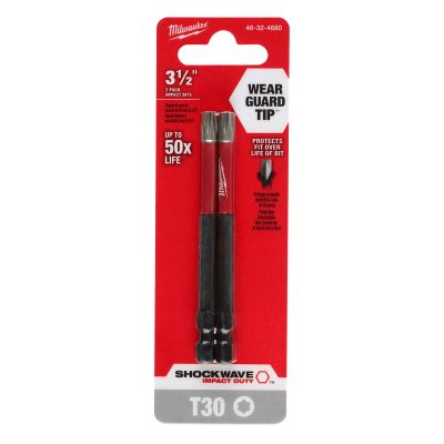 SHOCKWAVE Impact Duty? 3-1/2" T30 Bit 2PK