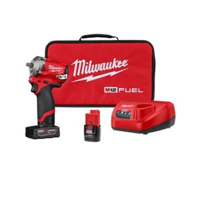 M12 FUEL 3/8 in. Stubby Impact Wrench w/ (2) Batteries Kit