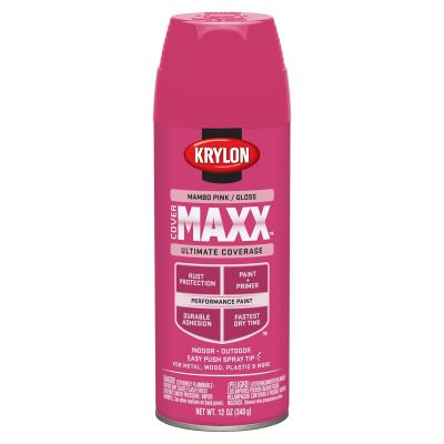 Krylon Covermaxx Paint+Primer; Gloss Mambo Pink; 12 oz. Aerosol