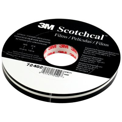3M Scotchcal Striping Tape, Black, 1/2" x 150' (2 Rolls per Pack)