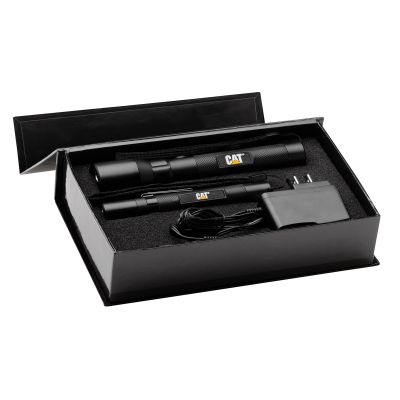 CAT- (EZRCT12351P) LED Pocket Flashlight and (EZRCT12356P) T6 LED Rechargeable Flashlight Combo Pack