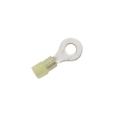 3/8" Ring Terminal Yellow Nylon (12-10) (100/Bag)q