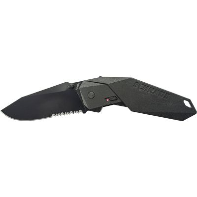 Schrade M.A.G.I.C. Assisted Opening Liner Lock Folding Knife Partially Serrated Clip Point Blade Aluminum Handle