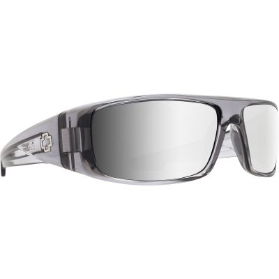 Spy Optic Logan Sunglasses, Clear Smoke Frame and Happy Gray Green w/ Silver Mirror Lens