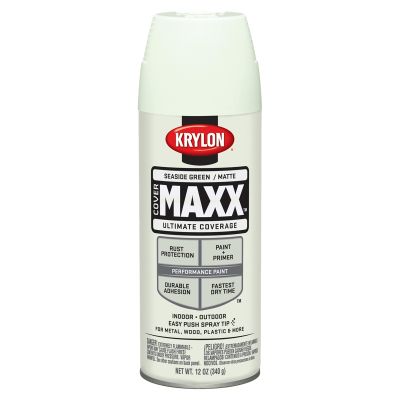 Krylon Covermaxx Paint+Primer; Matte Seaside Green; 12 oz. Aerosol