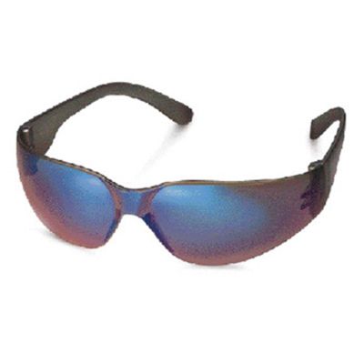 StarLite Safety Glasses-SM, Blue Mirror Wraparound Lens, Gray Frame, Fits Smaller Facial Profile