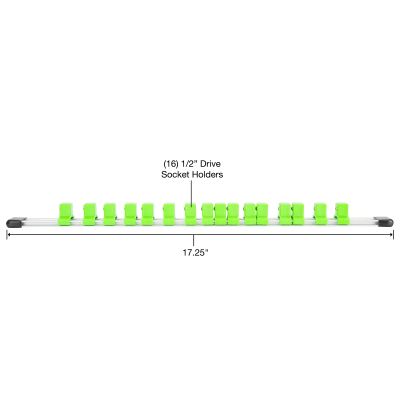OEMTOOLS 1/2 in. DR Socket Rail, Silver