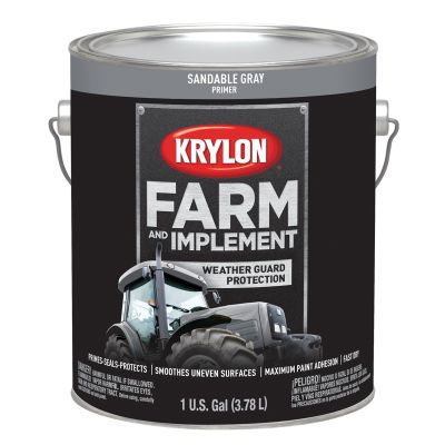 Krylon Farm/Implement; Sandable Gray Primer; 128 oz. Gallon