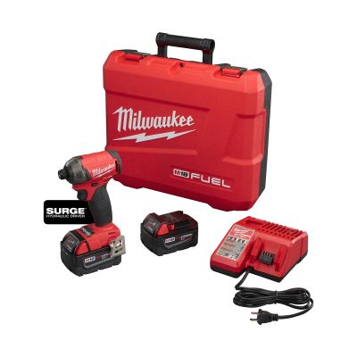 Milwaukee M18 FUEL SURGE 1/4 in. Hex Hydraulic Driver w/ (2) Batteries Kit