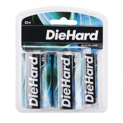 Batteries 4 Pack Diehard D Alkaline