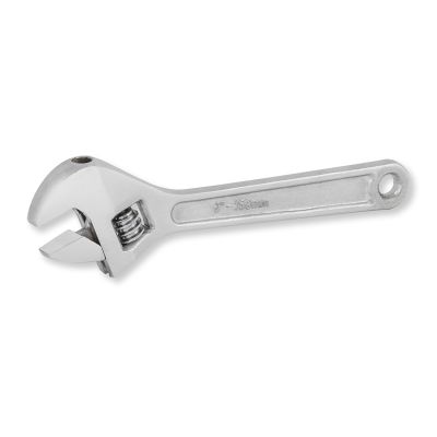 Adjustable Wrench, Heavy Duty, 6" Long, Chrome Plated
