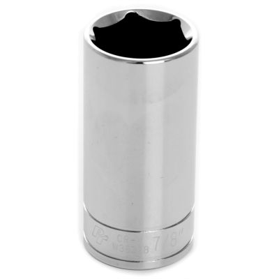 Chrome Socket, 3/8" Drive, 7/8", 6 Point, Deep