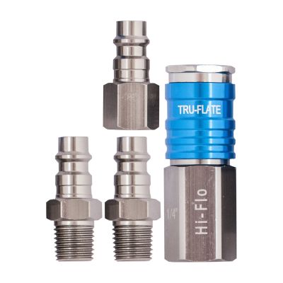 1/4" Hi-Flow Coupler Set 4pc