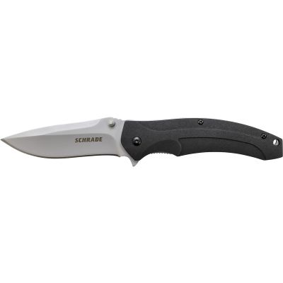Schrade Large Liner Lock Folding Knife Drop Point Blade Aluminum Handle