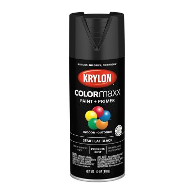 Krylon COLORmaxx Paint + Primer, Semi-Flat Black