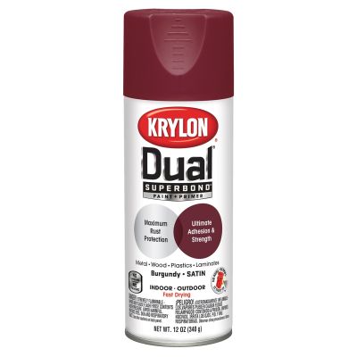 Krylon Dual Superbond Paint+Primer; Satin Burgundy; 12 oz. Aerosol