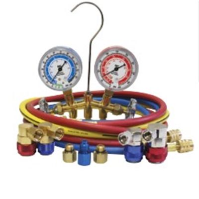 Mastercool 134A / 1234YF Dual Brass Gauge Set w/ 60 in. Hoses