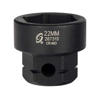 Sunex Tools 1/2 in. Drive 6-Point Low Profile Impact Socket w/ Hex Shank, 22 mm