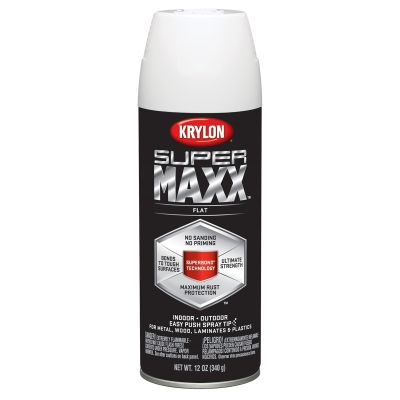 Krylon Supermaxx Paint+Primer; Flat White; 12 oz. Aerosol