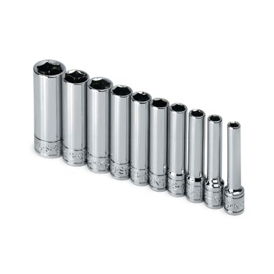 10 Piece 1/4" Drive 6 Point SAE Deep Socket Set