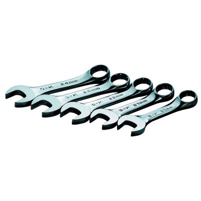 5 Piece SuperKrome Metric Short Combination Wrench Set